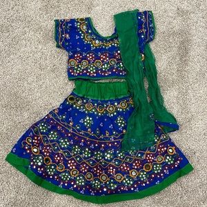 Blue and Green Kids Dress Set